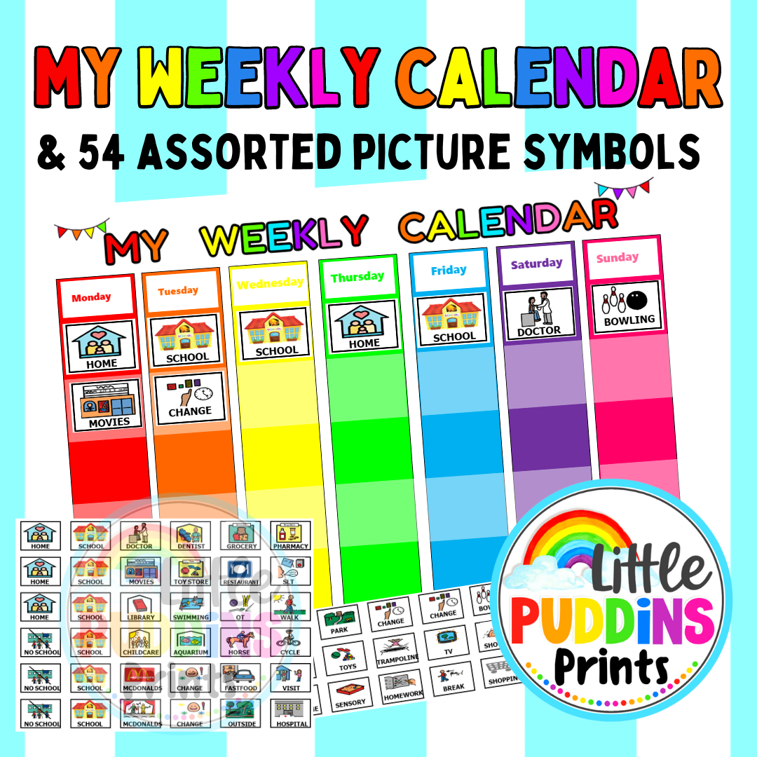 Rainbow Daily Schedule and Picture Symbols