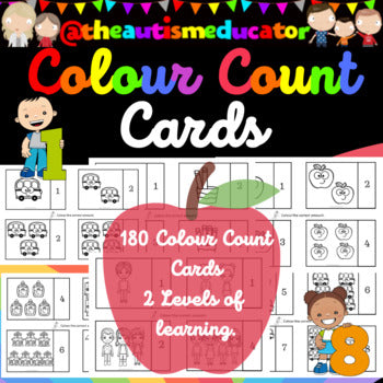 Colour Count Cards for Autism
