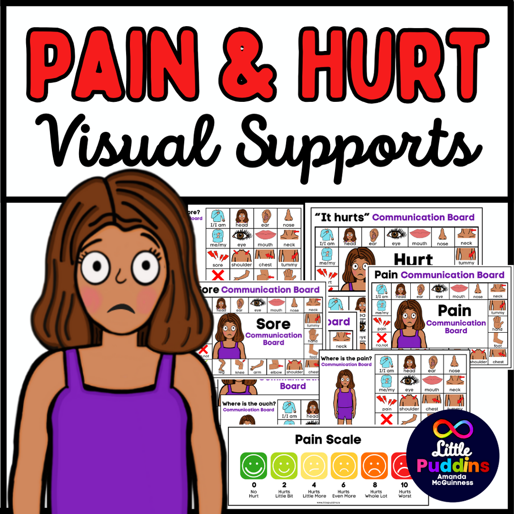 Pain Hurt Communication AAC Visual Supports for Autism Special Education