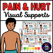 Load image into Gallery viewer, Pain Hurt Communication AAC Visual Supports for Autism Special Education
