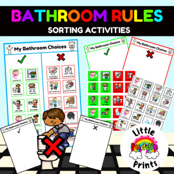 Bathroom Rules Behavior Choice Sort Activities For Autism Special Education