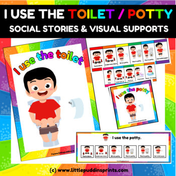 I use the toilet / potty Social Story and Visuals Bumper Set